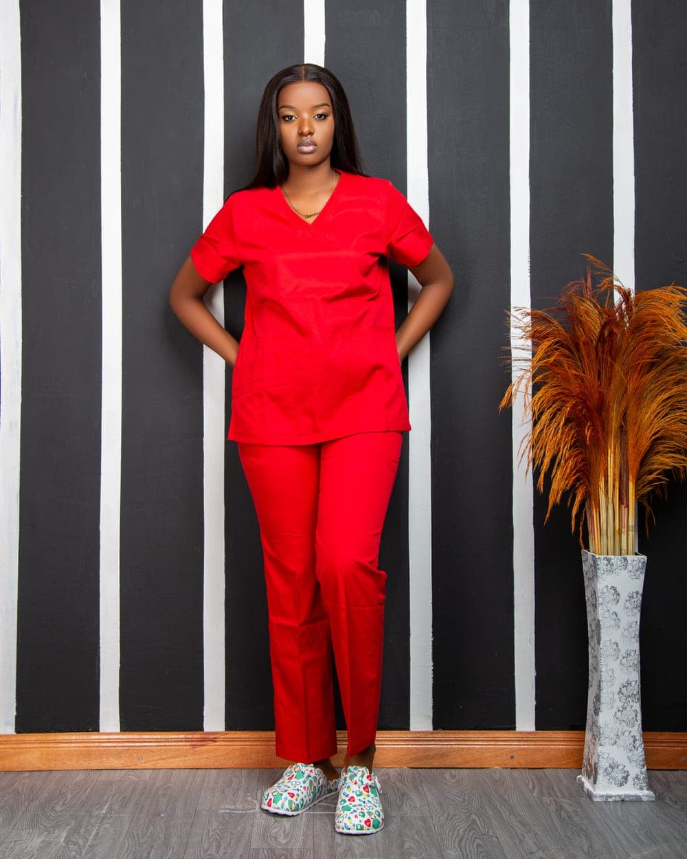 Red Scrub Set