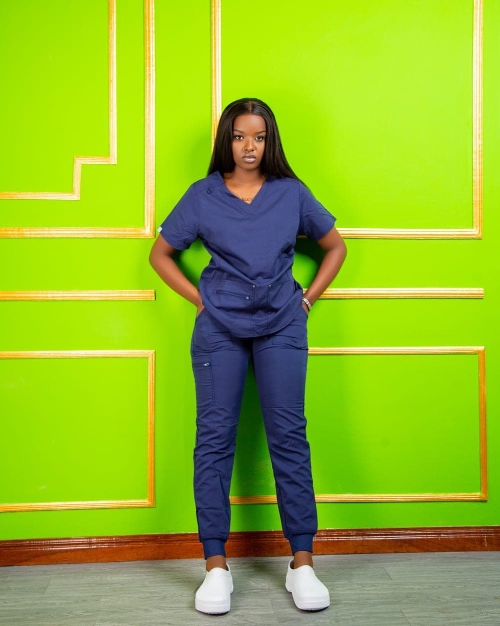 Steel Blue Scrub Set